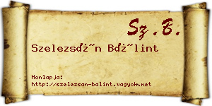 Szelezsán Bálint névjegykártya