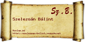 Szelezsán Bálint névjegykártya